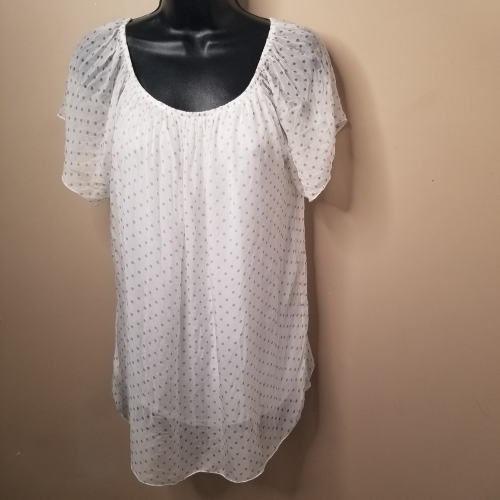 Luisa Ricci silk short lined sleeve blouse